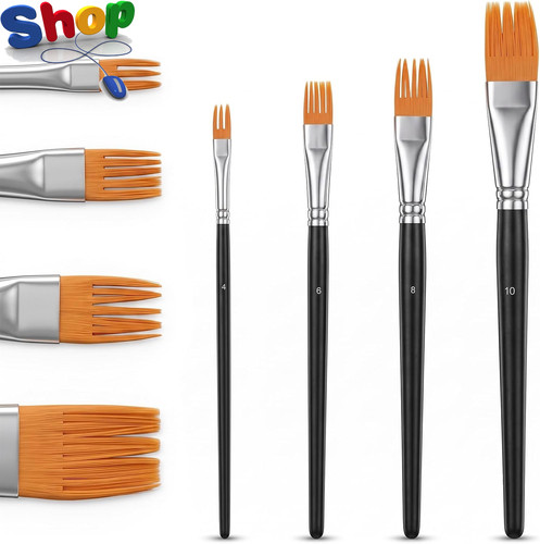 4pcs paint brush comb set - paint,